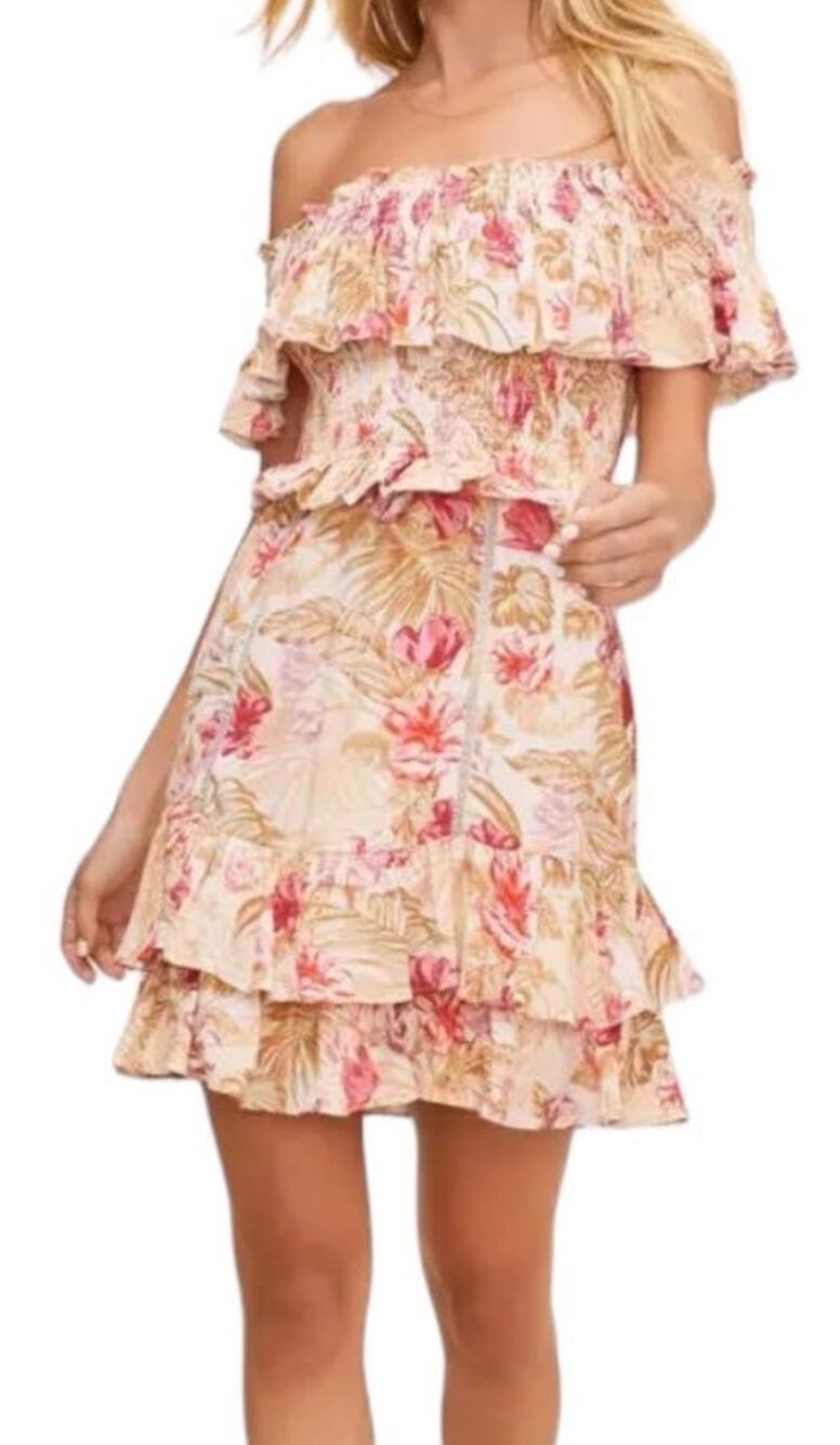 ASTR the Label dress Riviera floral off the shoulder minidress Large L